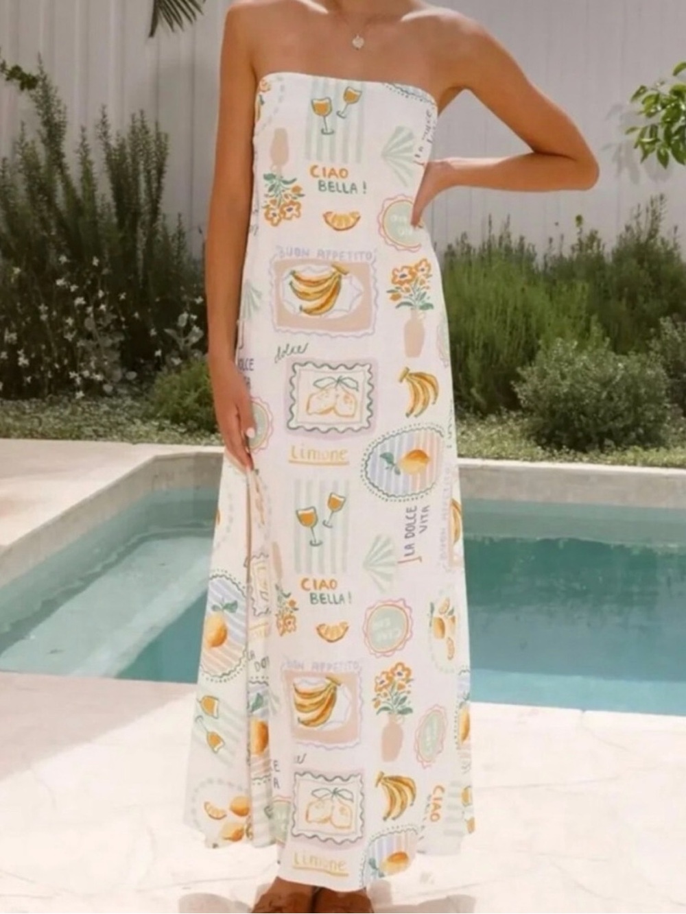 Anthro Paper Heart Strapless Midi Dress - S